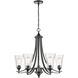 Natalie 5 Light 27.75 inch Matte Black Chandelier Ceiling Light